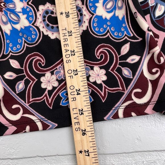 Melissa Paige Top Women Small Blue Pink Floral Paisley Embroidery Boho Medallion - Picture 10 of 11